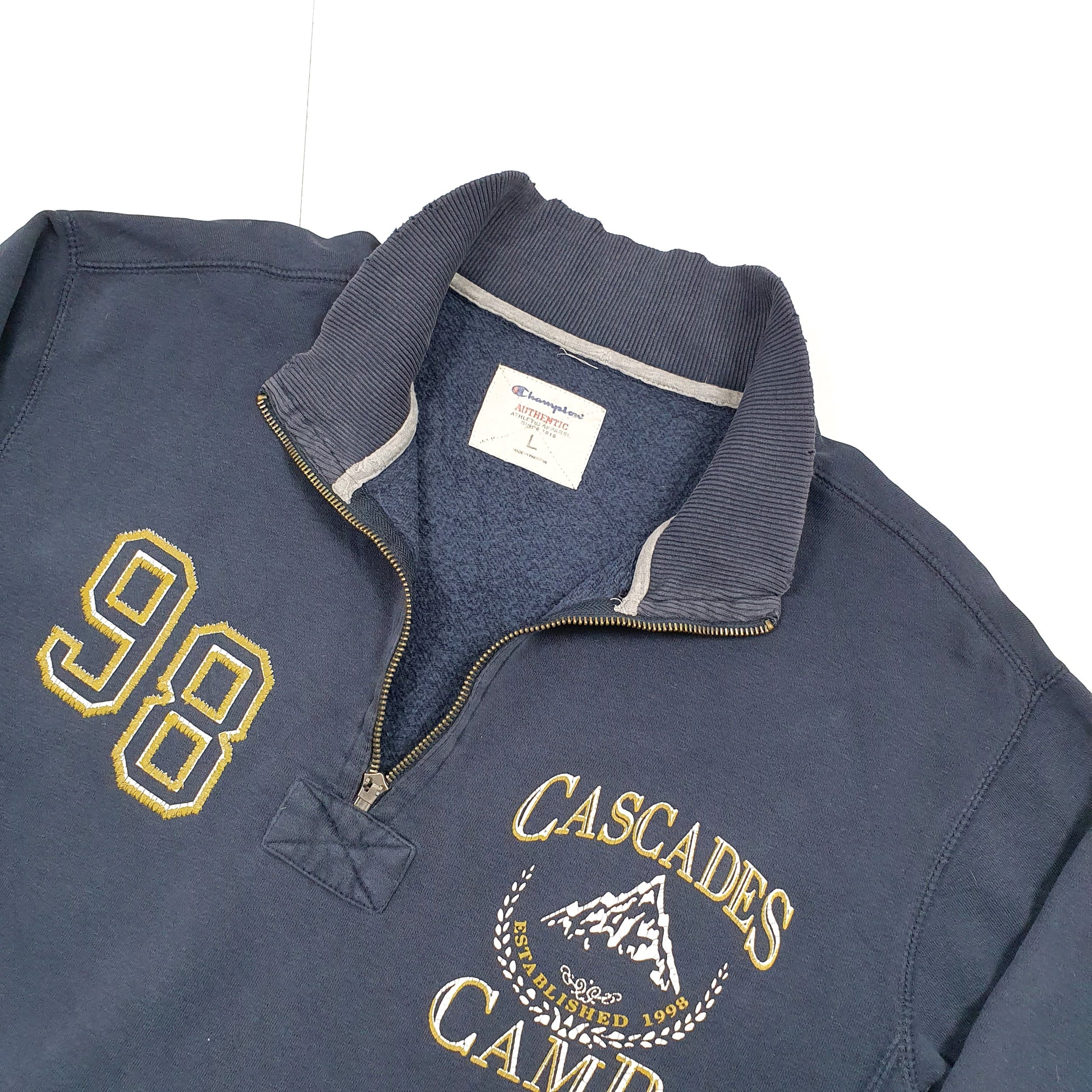 Champion Cascades Camp Quarter Zip L Navy