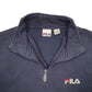 Mens Navy Fila Spellout Quarter Zip Jumper