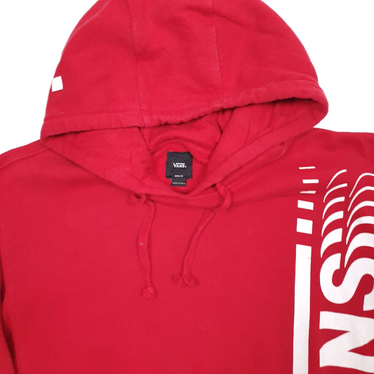 Mens Red Vans Skateboarding Hoodie Jumper