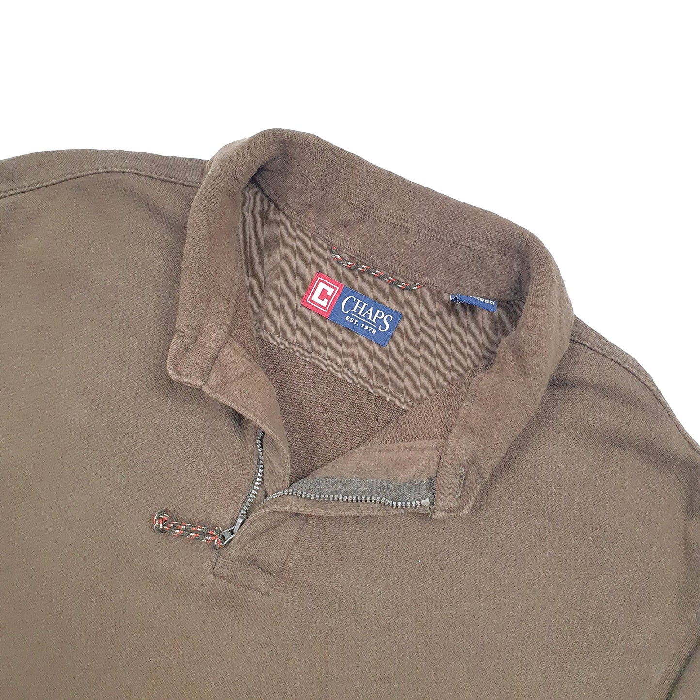 Chaps Quarter Zip XL Brown