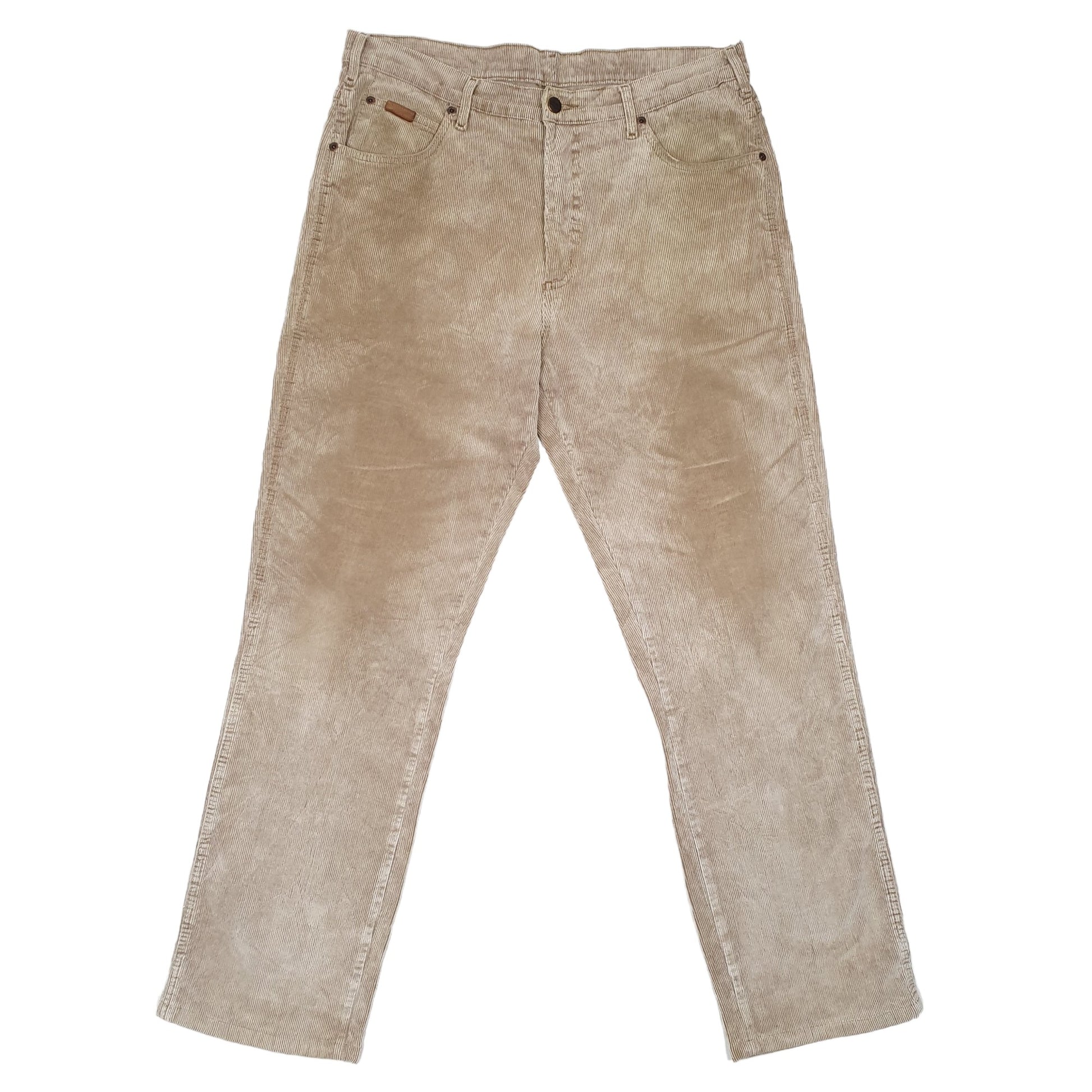 Mens Beige Wrangler Texas Stretch Corduroy Trousers