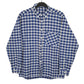 Non Branded Flannel Shacket Long Sleeve Regular Fit Check Shirt Blue