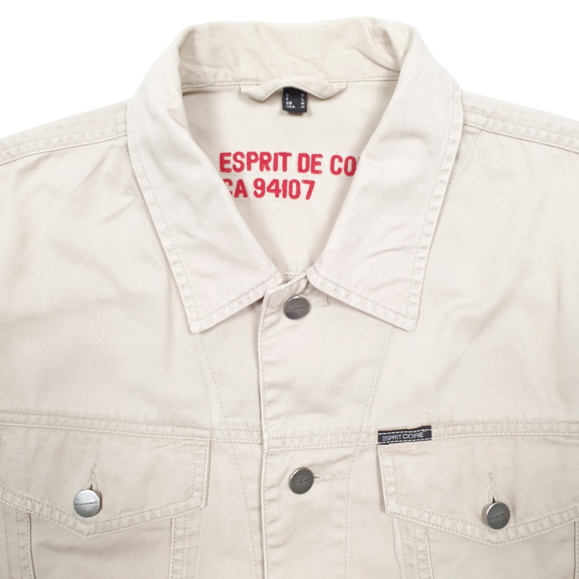 Mens Beige Esprit De Corp Trucker Denim Jacket Coat
