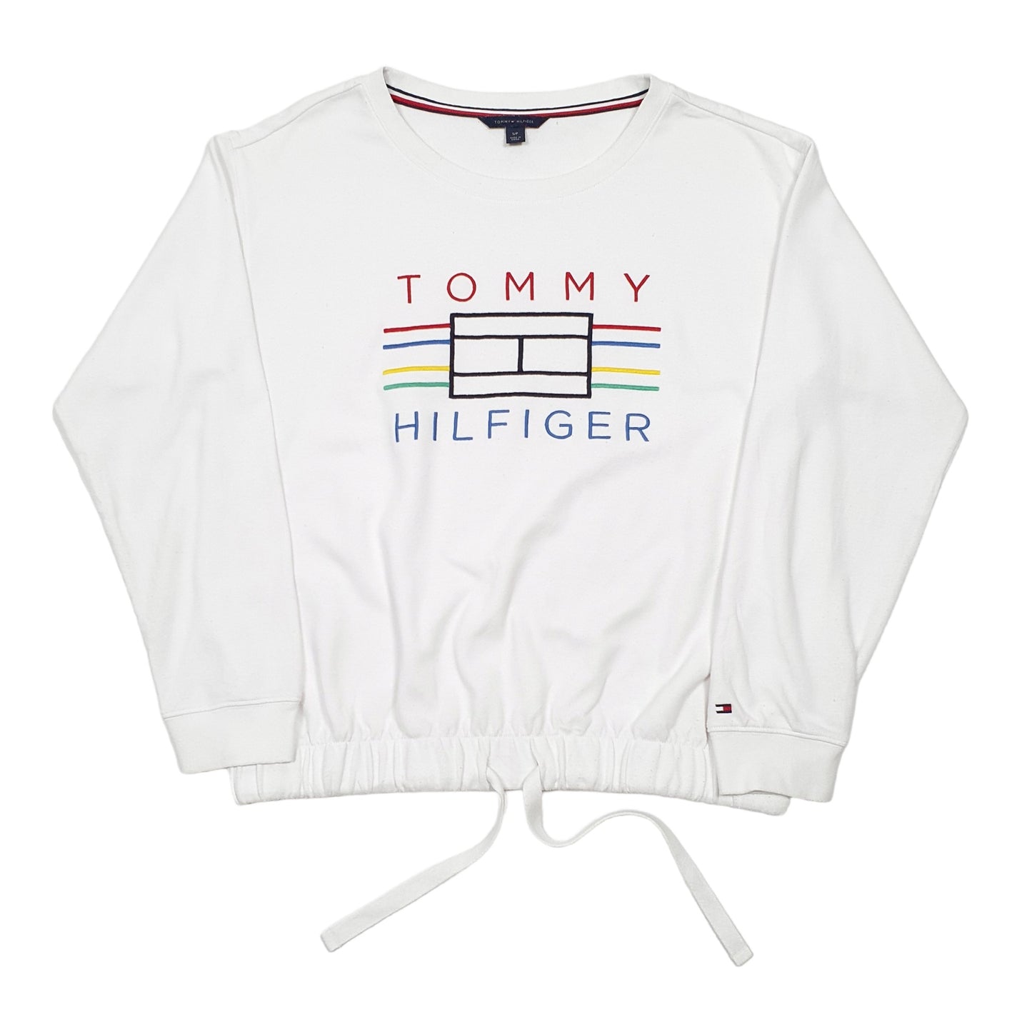 Womens White Tommy Hilfiger Sweatshirt Crewneck Jumper