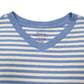 Womens Grey Polo Ralph Lauren V Neck Striped Short Sleeve T Shirt