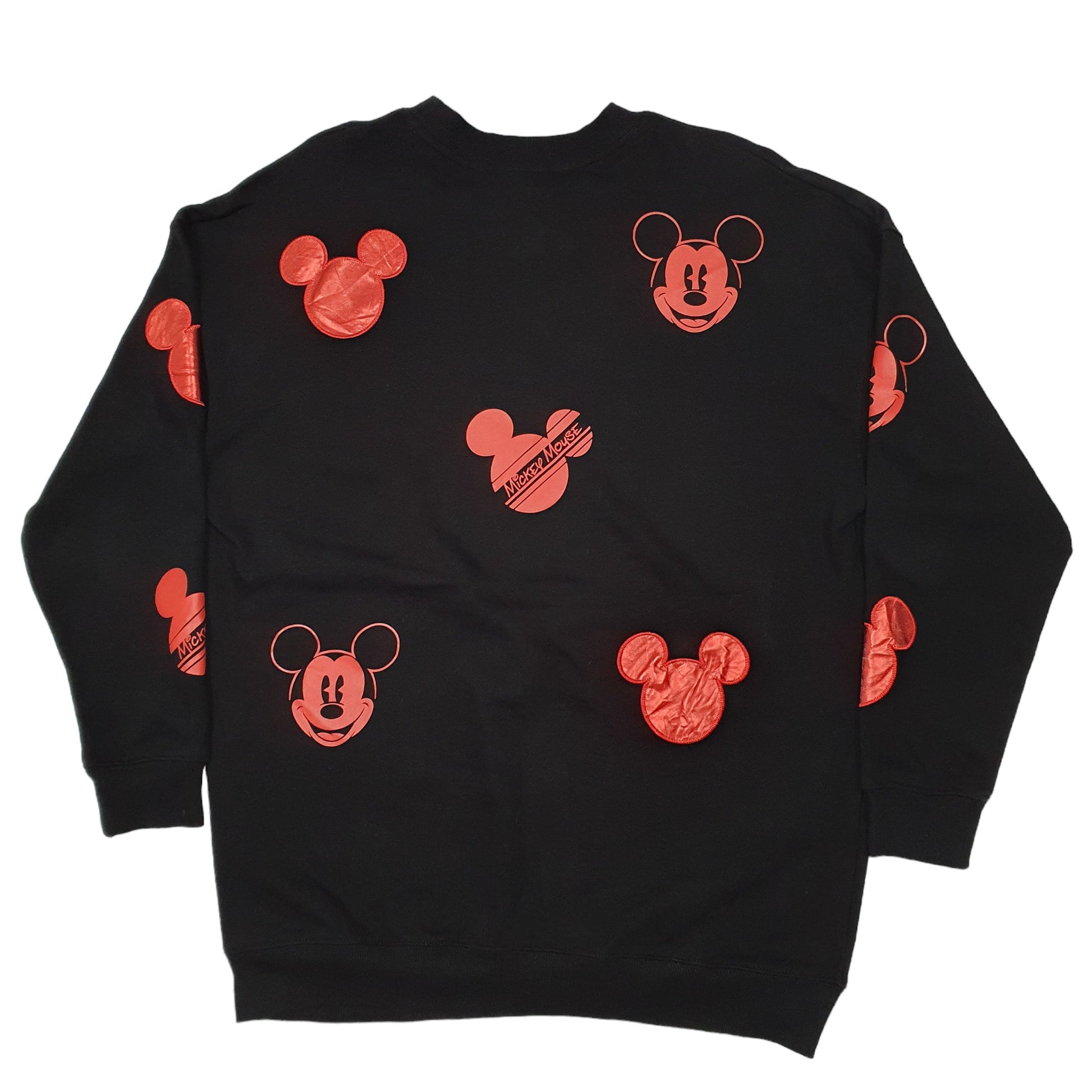 Mens Black Disney Sweatshirt Mickey Mouse Crewneck Jumper