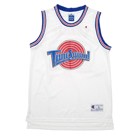 Mens White Champion Space Jam Tune Squad Bill Murray Movie Basketball Jersey Short Sleeve T Shirt