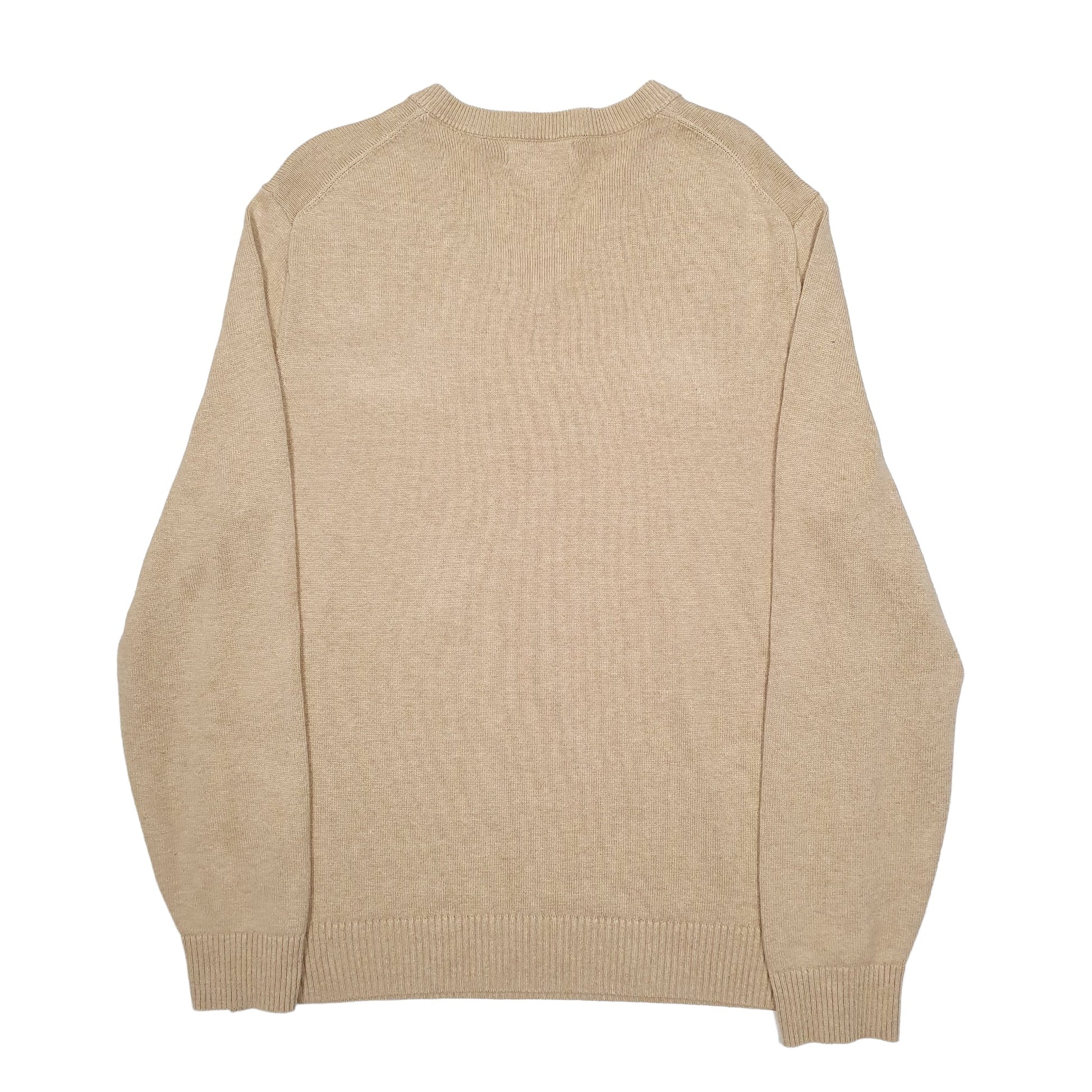 Mens Beige Nautica V Neck Knit V Neck Jumper