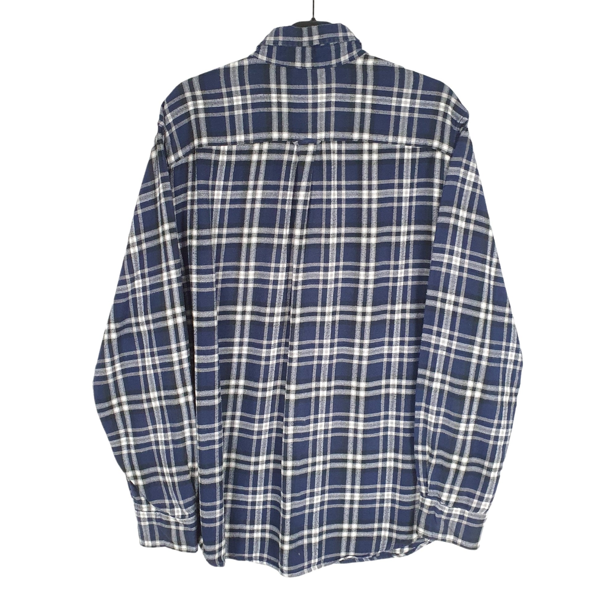 Chaps Flannel Shacket Long Sleeve Regular Fit Check Shirt Blue