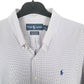 Ralph Lauren Dress Shirt Long Sleeve Custom Fit Check Shirt Blue