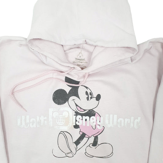 Mens Pink Disney Mickey Mouse Disneyland Hanes Hoodie Jumper