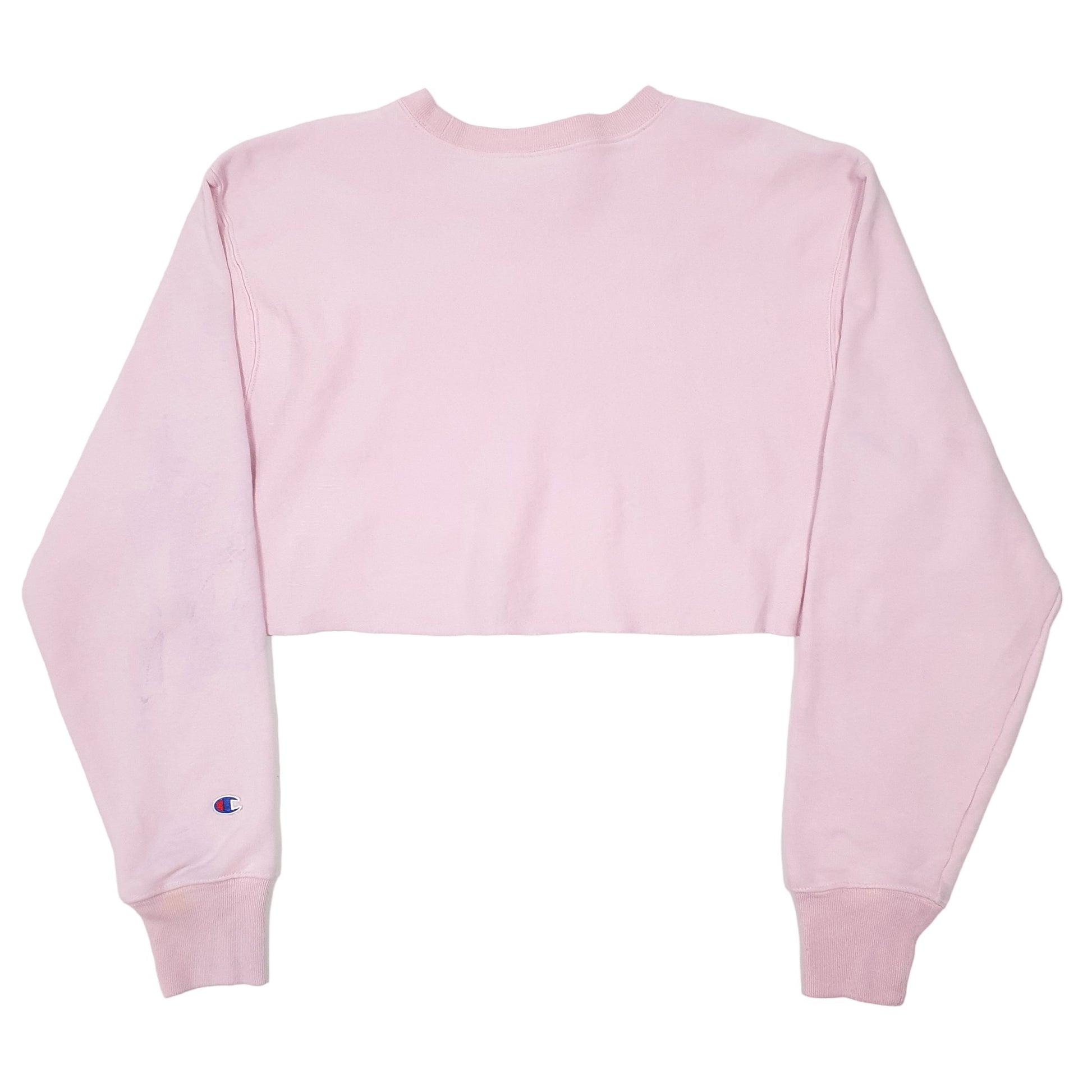 Womens Pink Champion Reverse Weave Cropped Cut off Crewneck Jumper