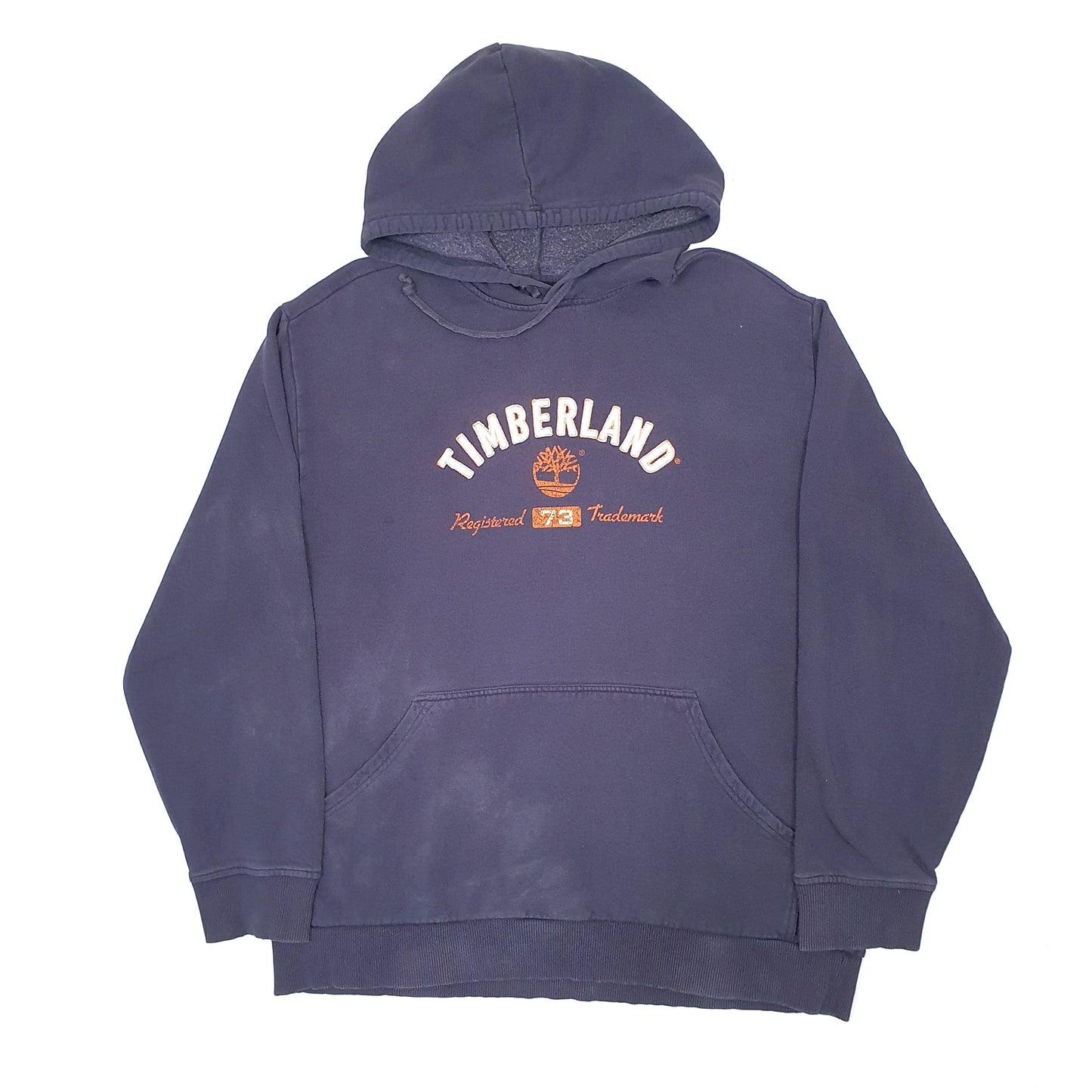 Mens Navy Timberland Spellout Hoodie Jumper