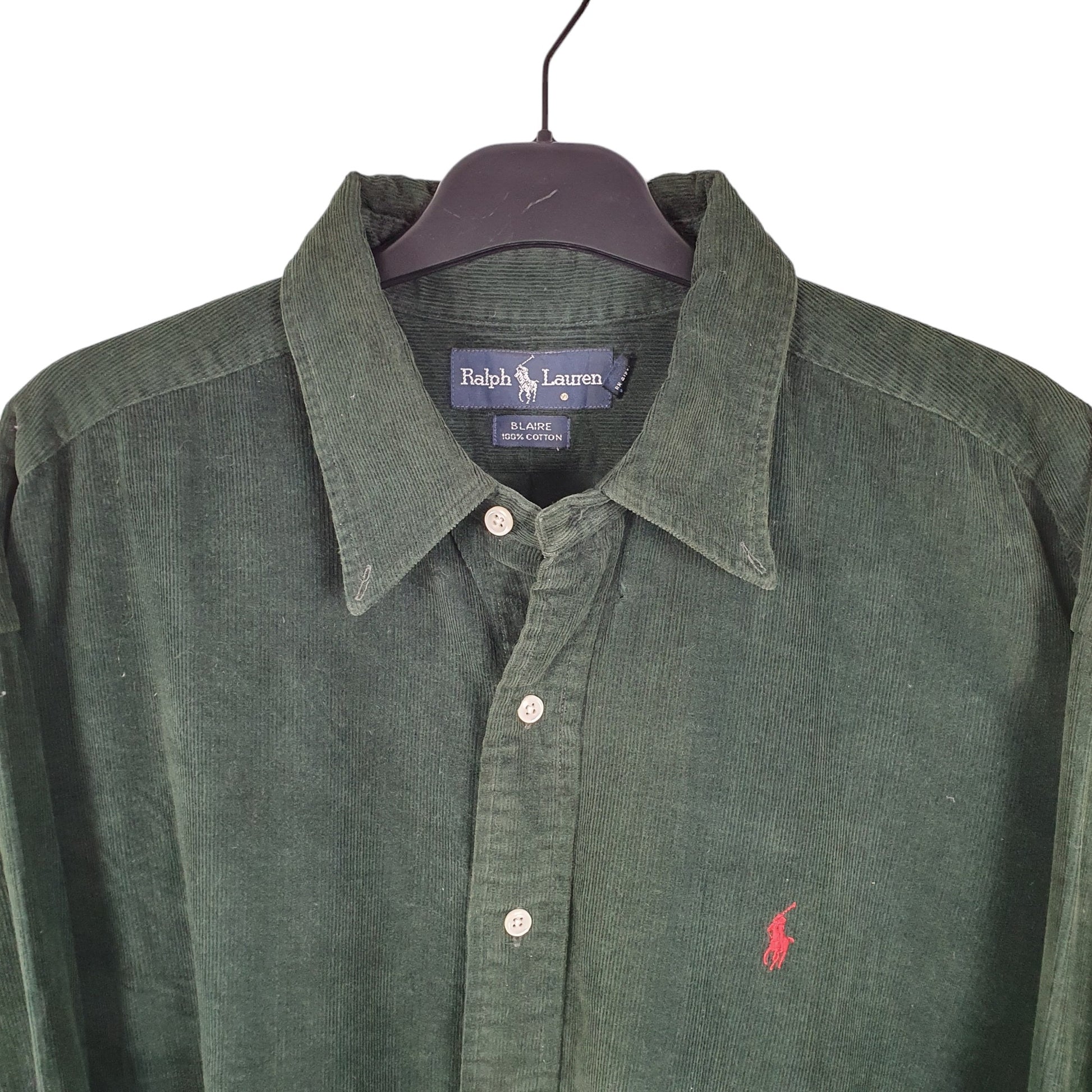 Ralph Lauren Corduroy Long Sleeve Blaire Fit Shirt Green