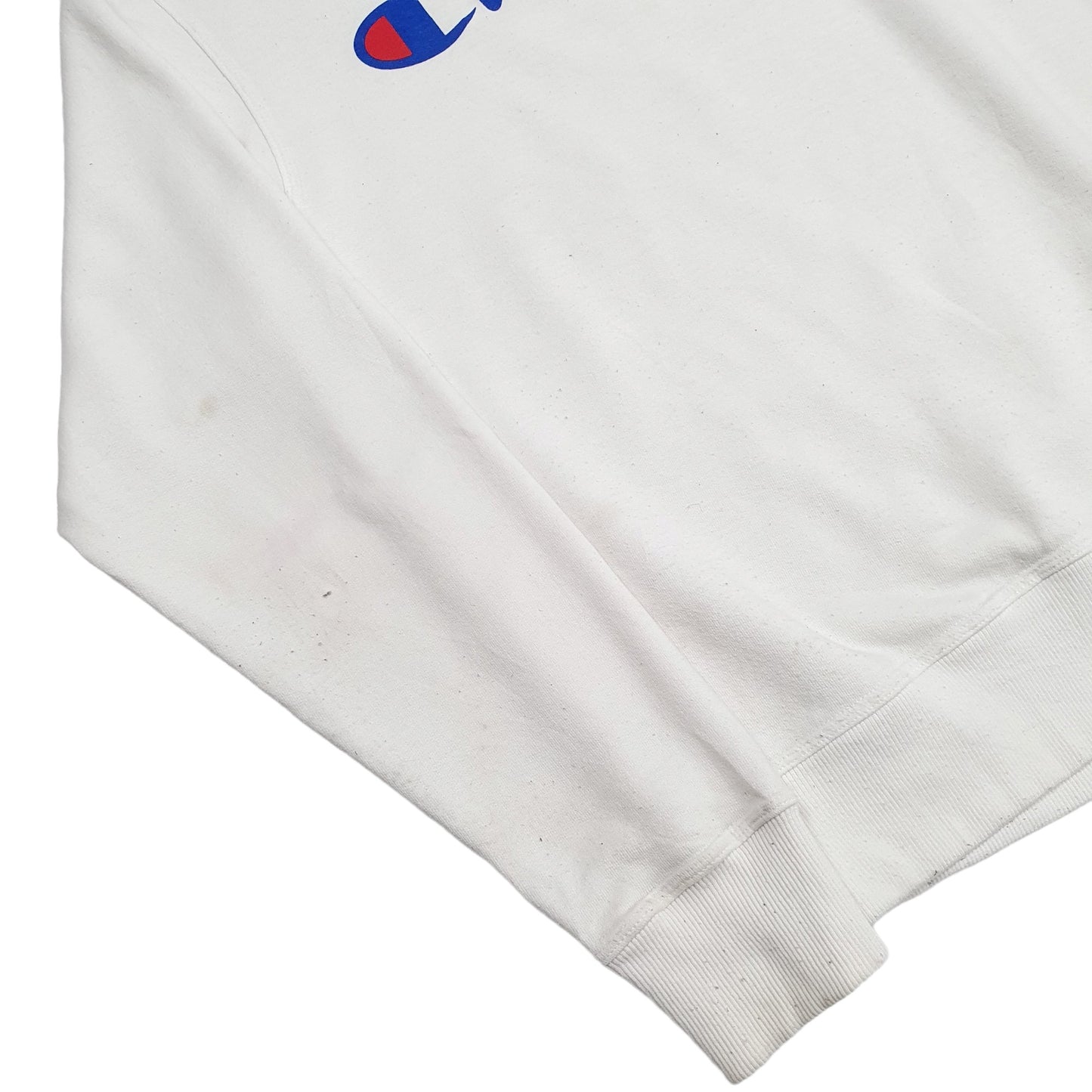 Mens Cream Champion Spellout Crewneck Jumper