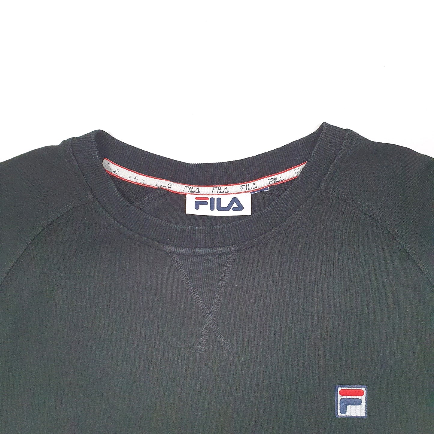 Mens Black Fila  Crewneck Jumper