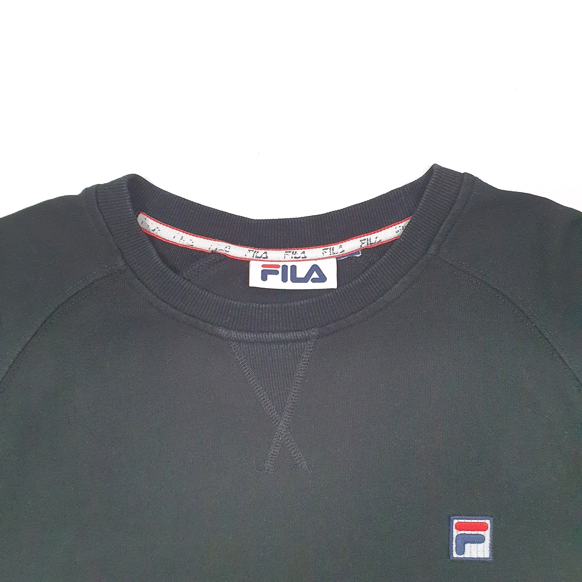 Mens Black Fila  Crewneck Jumper
