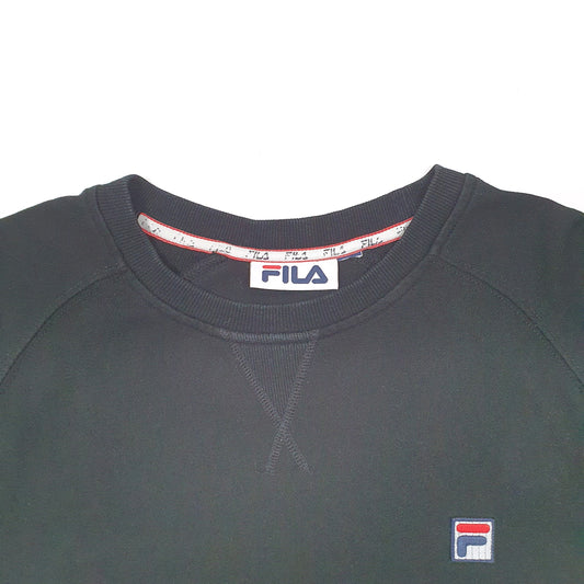 Mens Black Fila  Crewneck Jumper