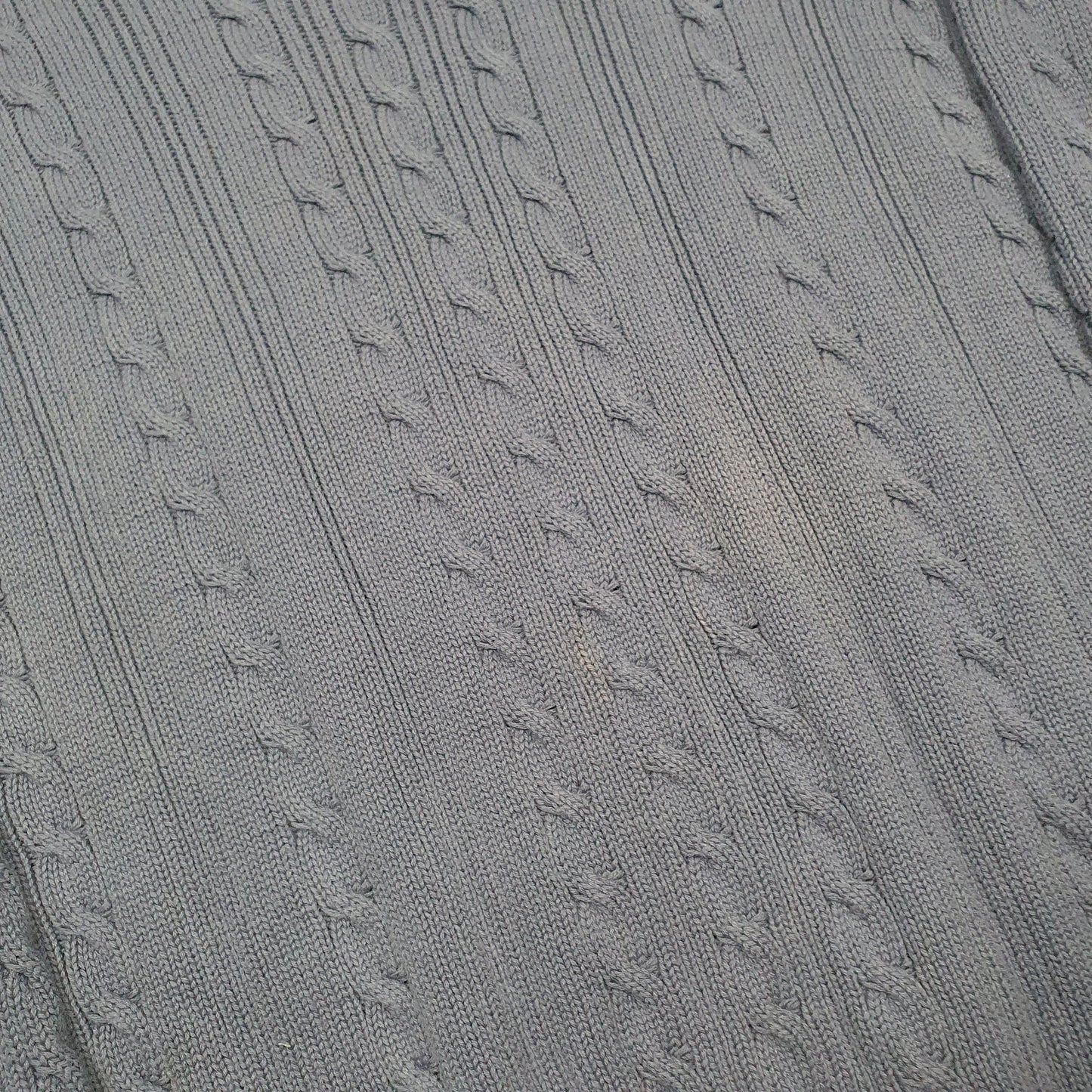 LL Bean Cable Knit Crewneck L Blue