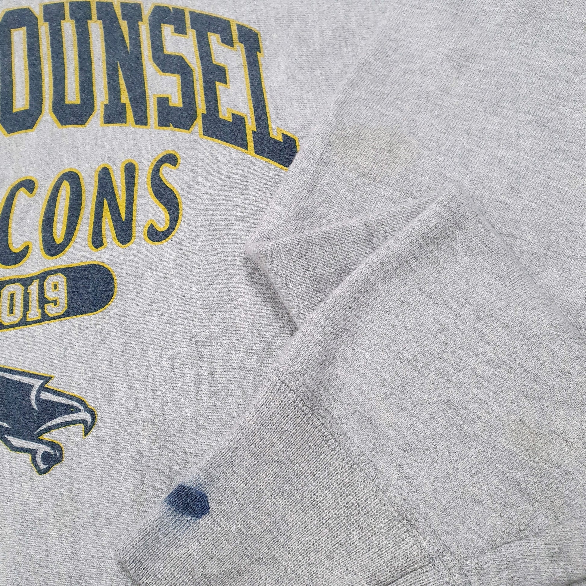 Mens Grey Champion Reverse Weave 2019 Good Counsel Falcons Crewneck Jumper