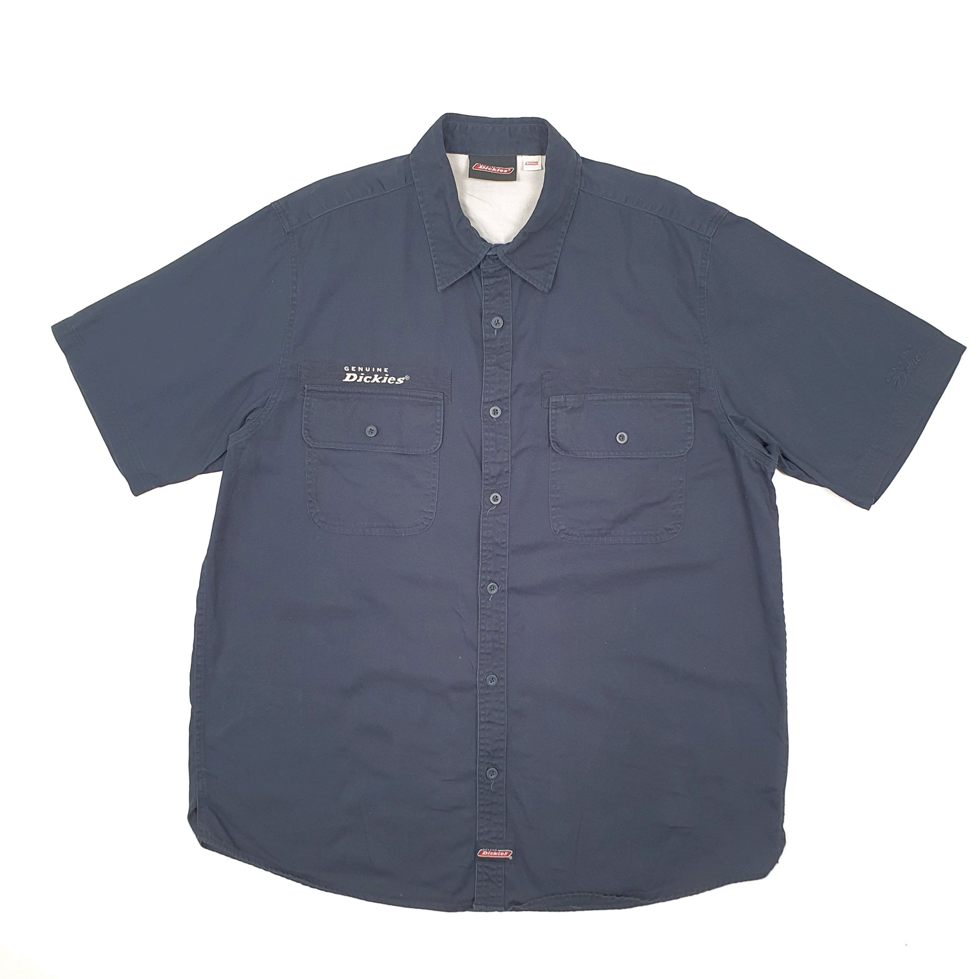 Mens Navy Dickies Workwear Short Sleeve Shirt