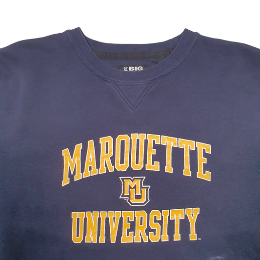 Mens Navy Unbranded Maquette University USA College Crewneck Jumper