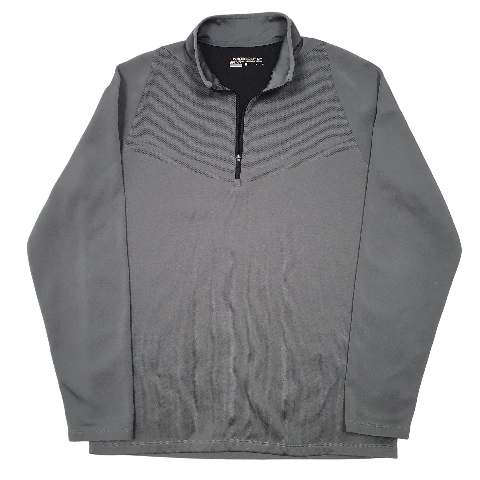 Mens Grey Nike Golf Dri Fit Quarter Zip Jumper