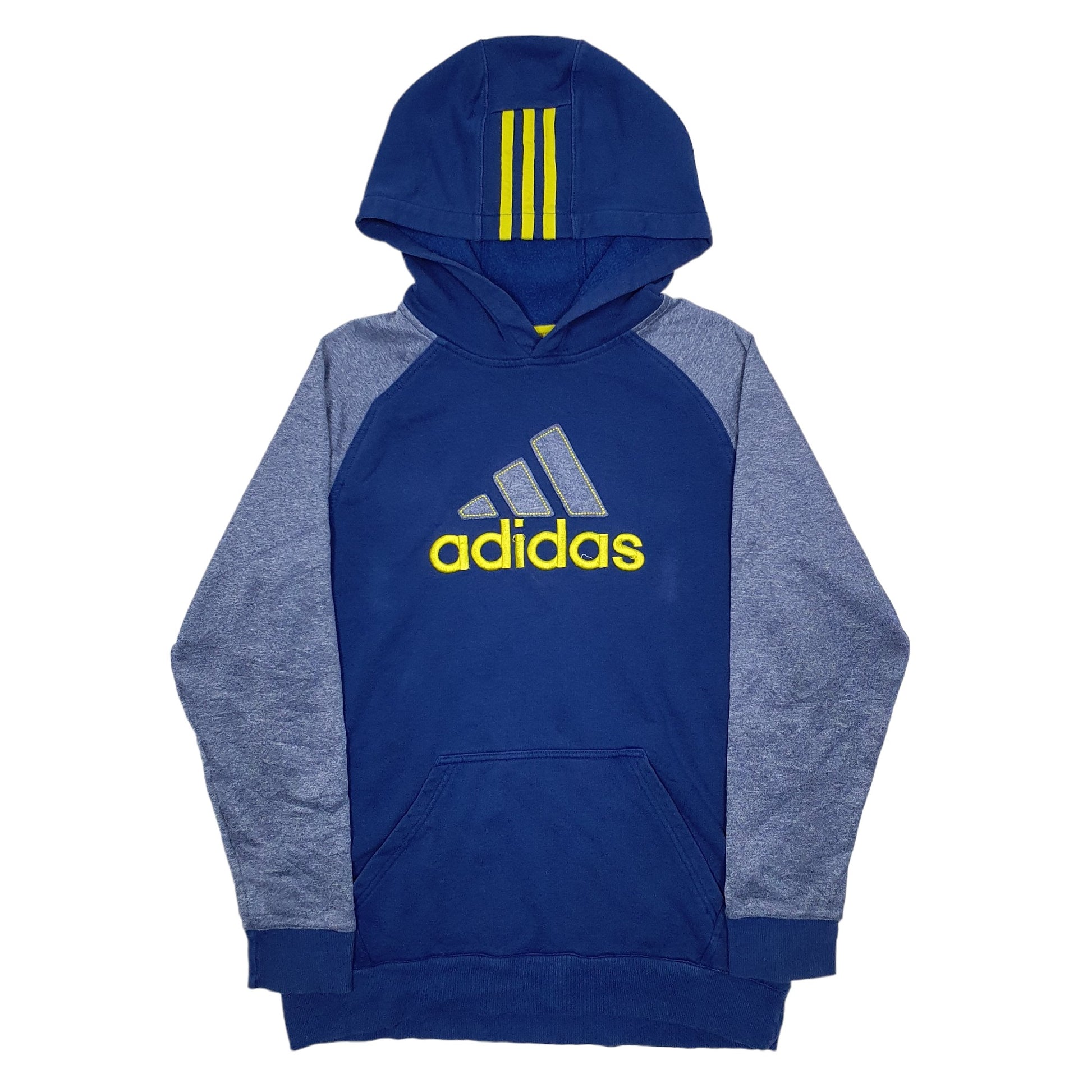 Mens Blue Adidas Spellout Hoodie Jumper