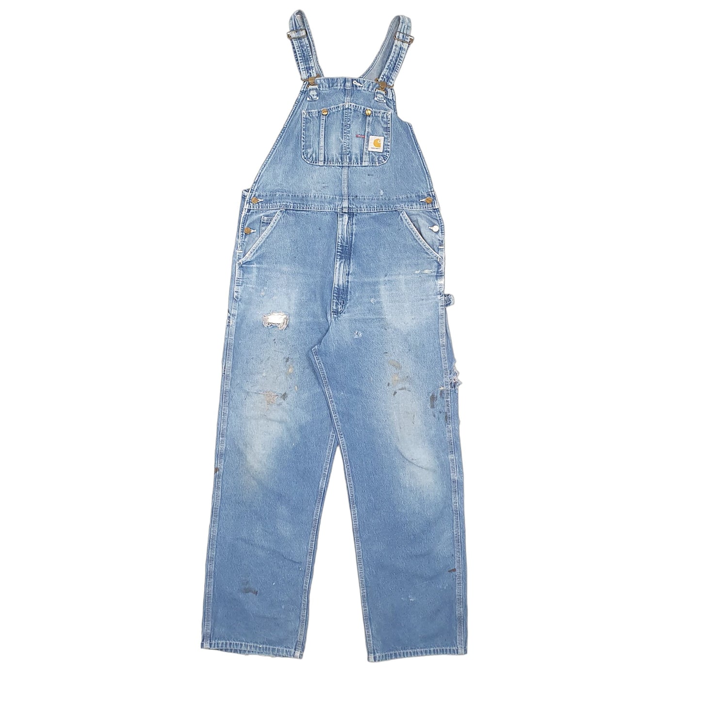 Mens Blue Carhartt Denim Bib Overall Dungaree Trousers