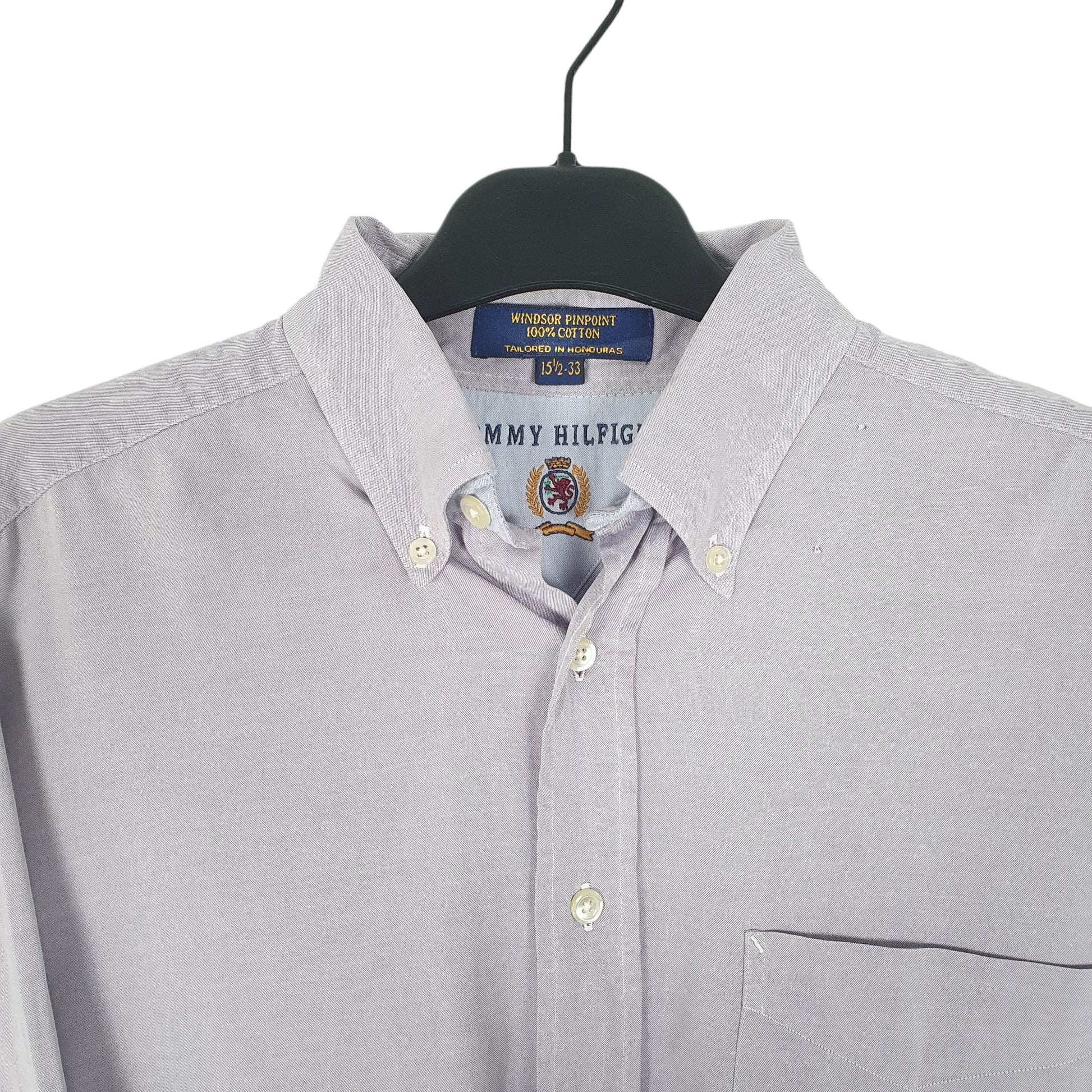 Tommy Hilfiger Windsor Pinpoint Long Sleeve Regular Fit Check Shirt Lilac