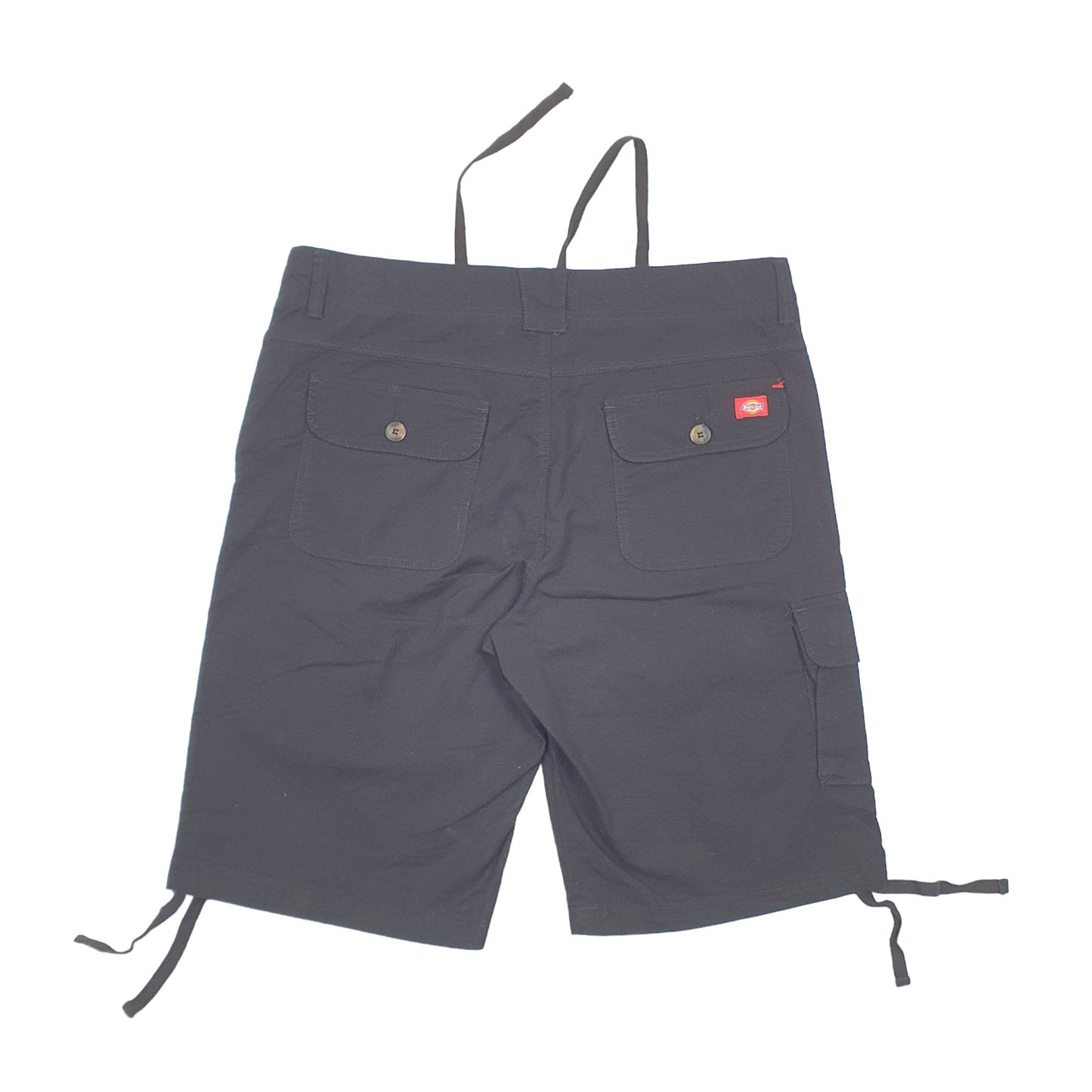 Dickies Stretch Drawstring Black Cargo Workwear Shorts UK18 Black