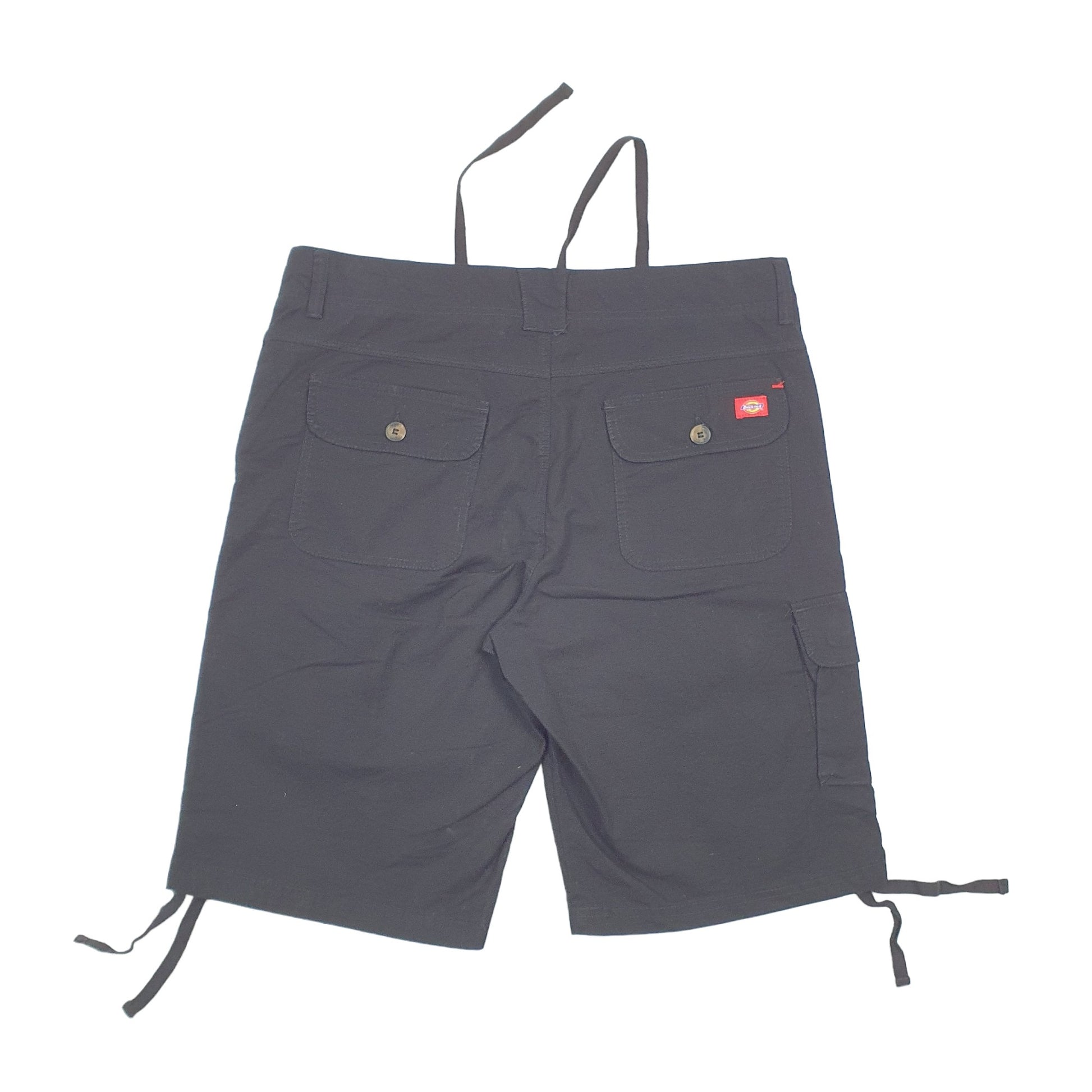 Dickies Stretch Drawstring Black Cargo Workwear Shorts UK18 Black