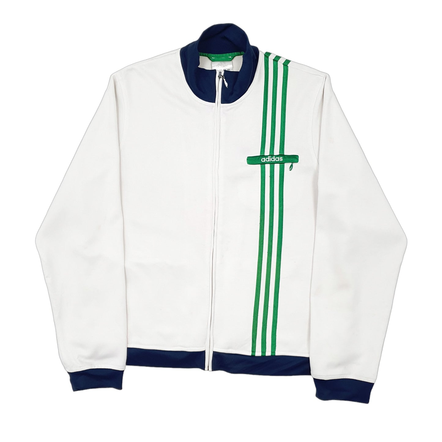 Womens White Adidas Vintage Windbreaker Track Top Full Zip Jumper