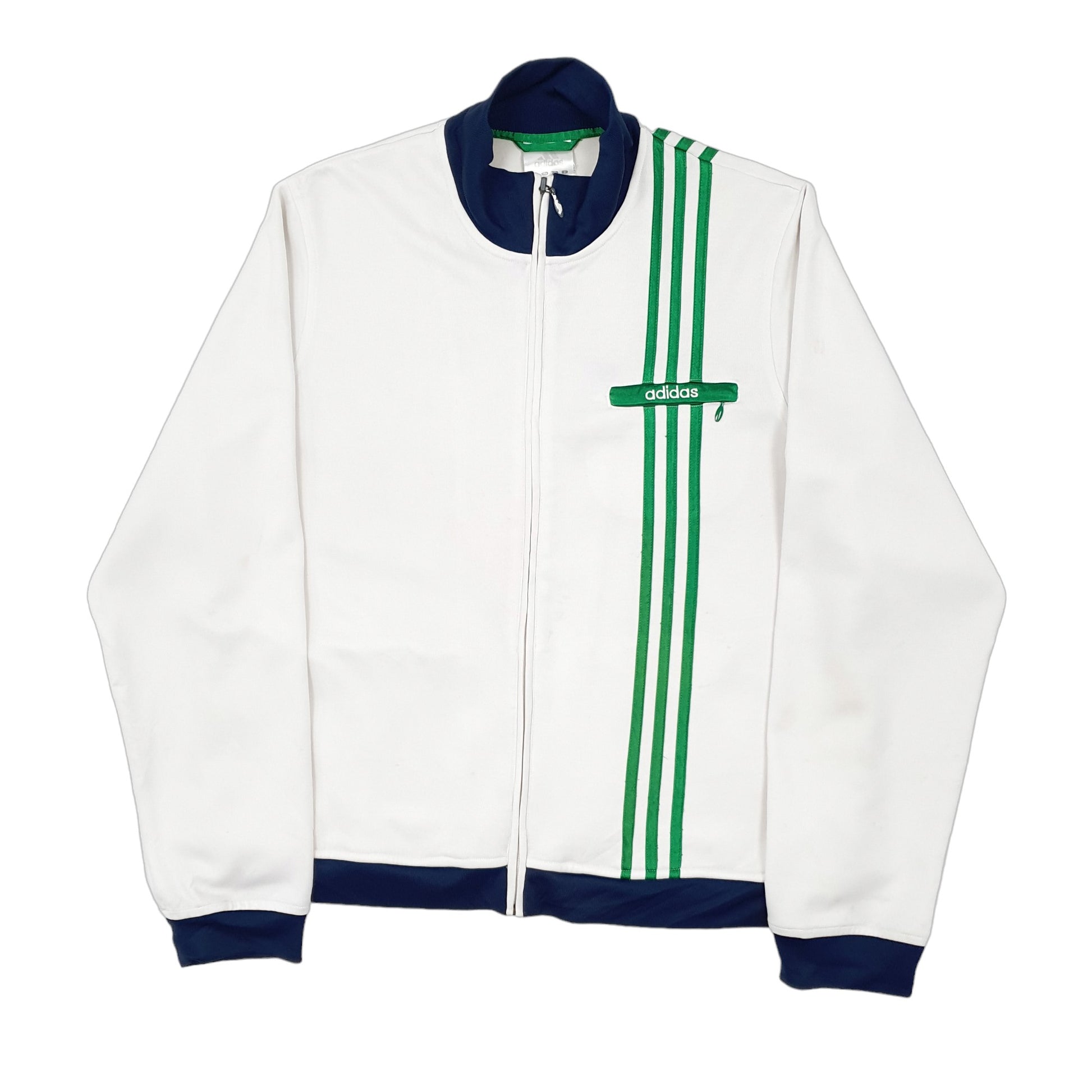 Womens White Adidas Vintage Windbreaker Track Top Full Zip Jumper