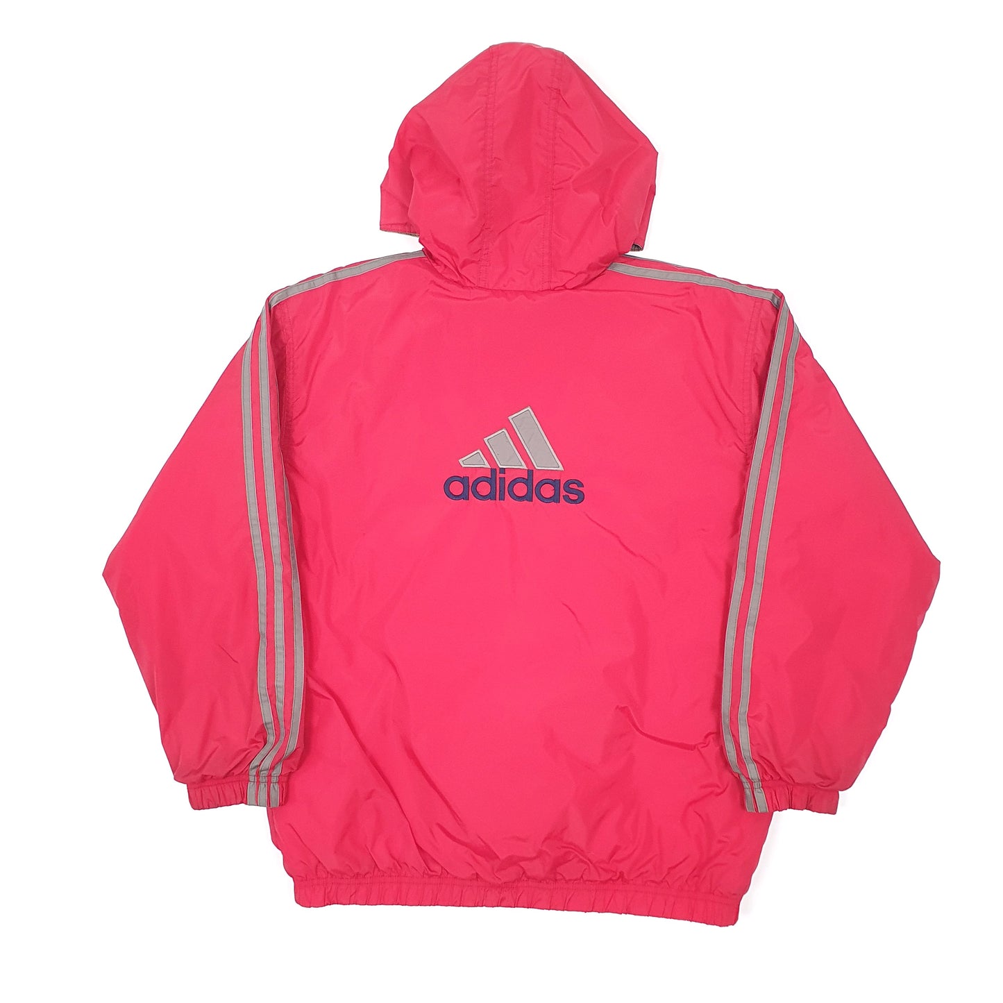 Mens Red Adidas Vintage Spellout Padded Jacket Coat