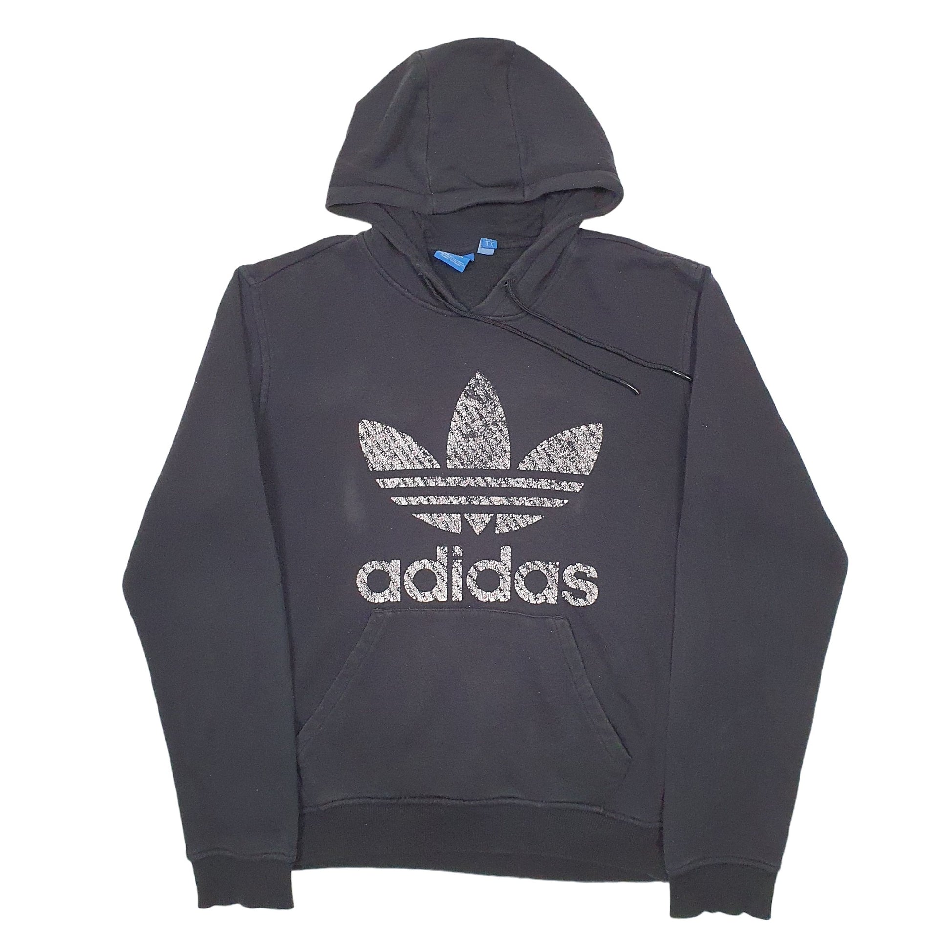 Mens Black Adidas Spellout Hoodie Jumper