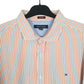 Tommy Hilfiger Long Sleeve Regular Fit Pinstripe Shirt Orange