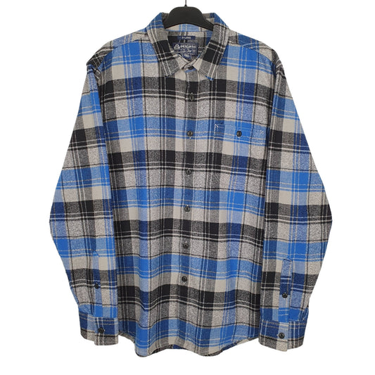 American Rag Flannel Shacket Long Sleeve Regular Fit Check Shirt Blue