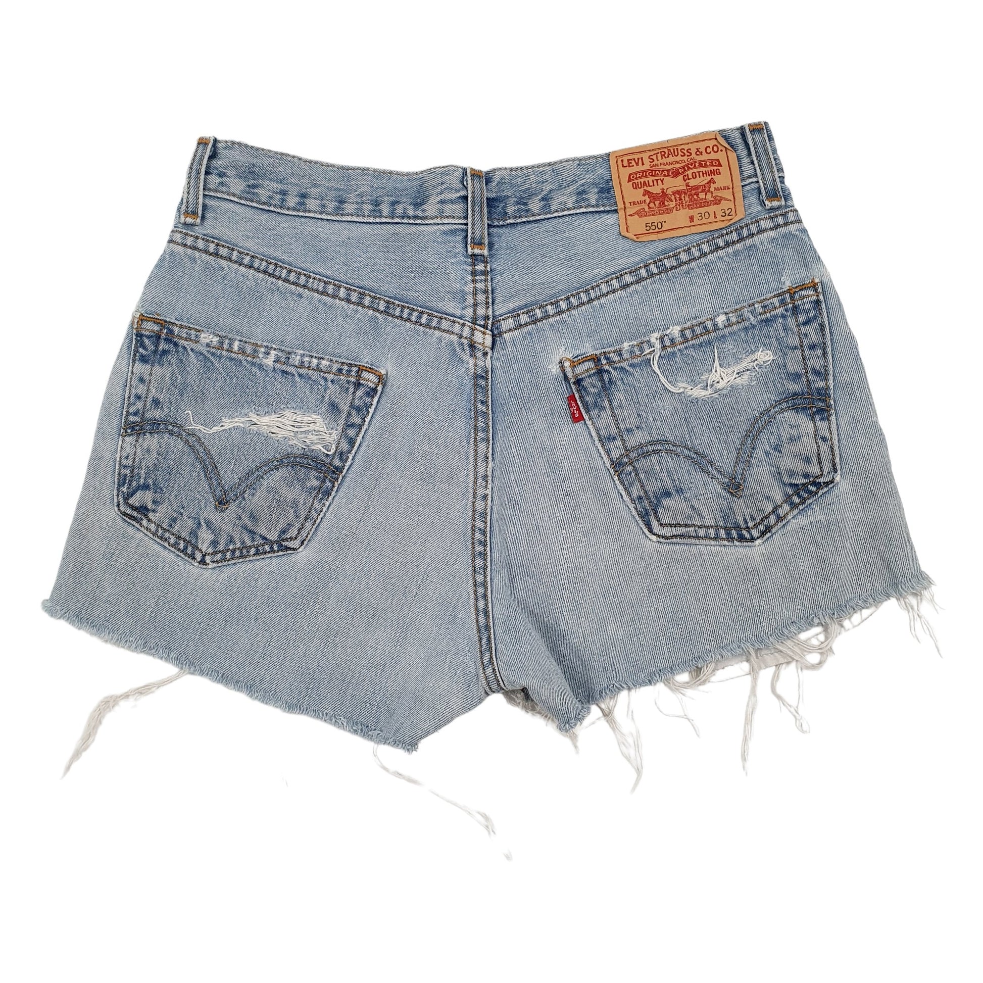 Levis Blue Denim Jeans Shorts UK Blue