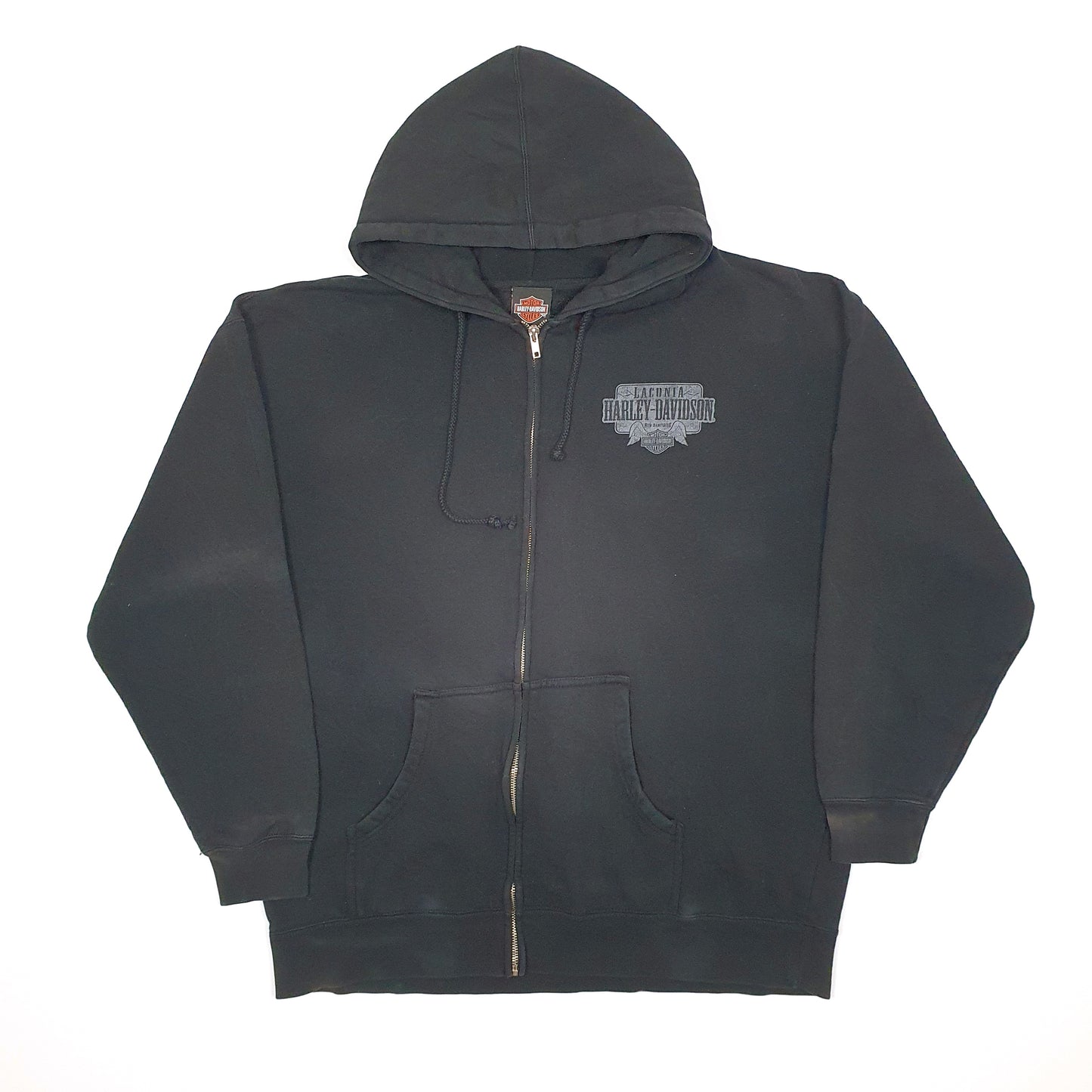 Mens Black Harley Davidson Motorcycles New Hampshire Full Zip Jumper