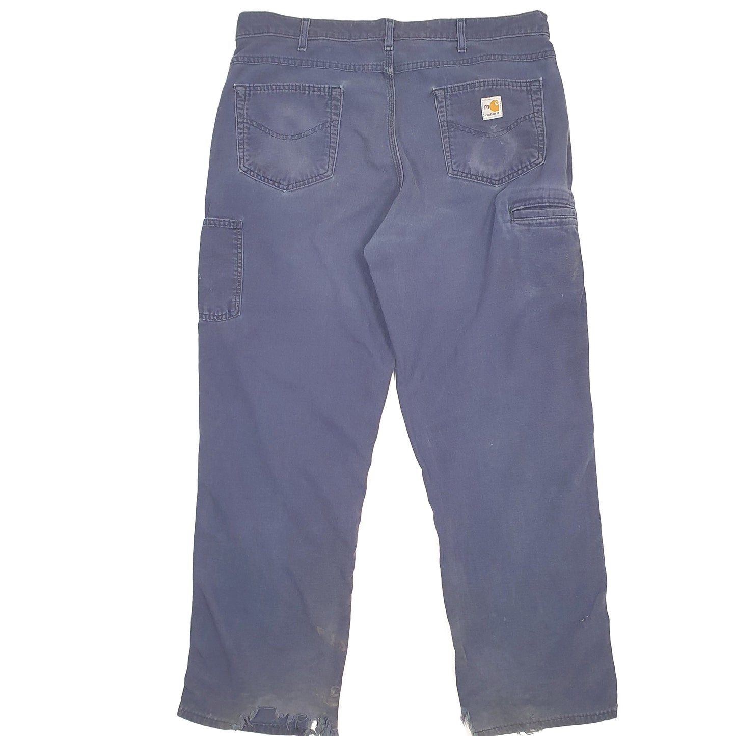 Mens Carhartt Navy Carpenter Trousers W38 L32 Navy