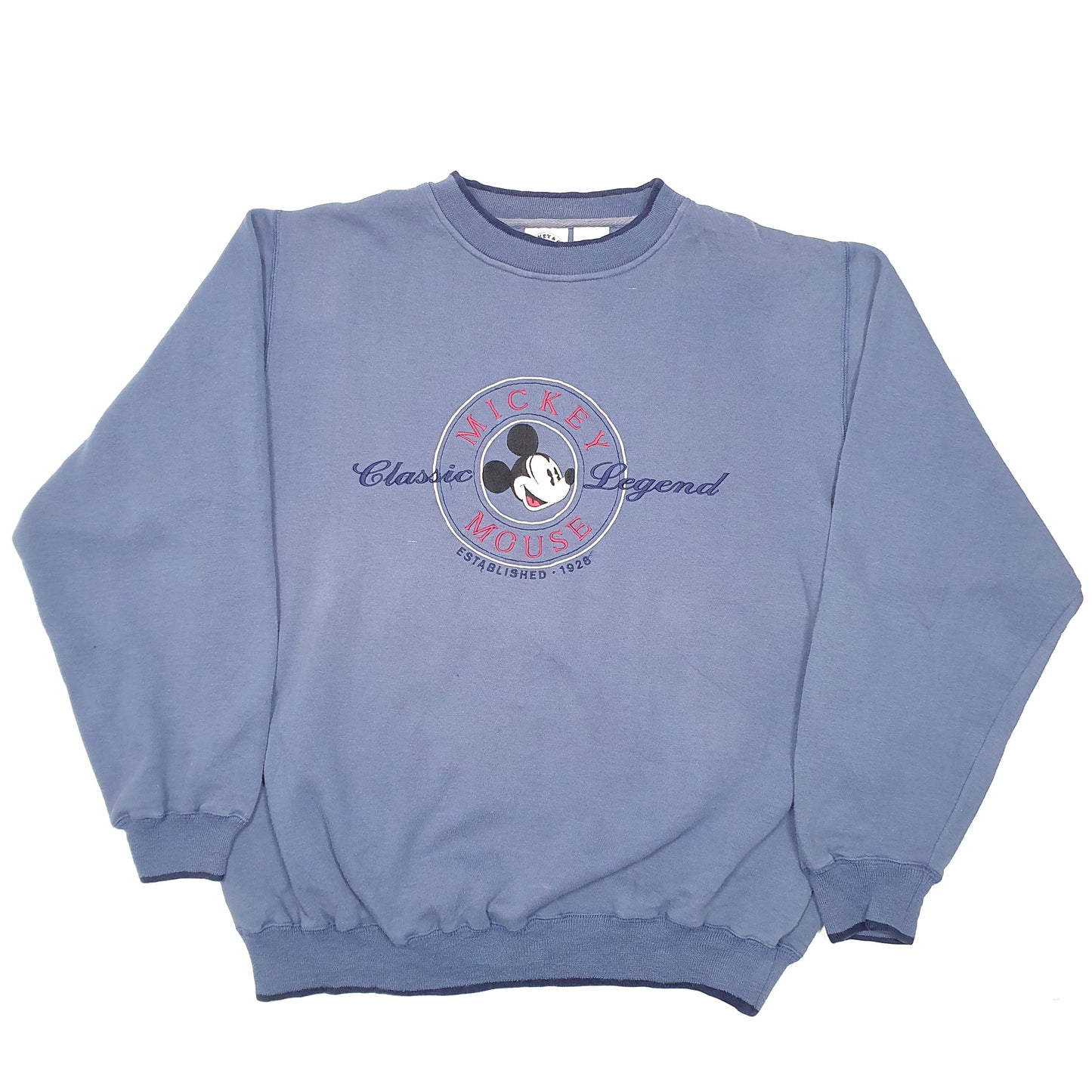 Mens Blue Disney Vintage Mickey Mouse 1928 Crewneck Jumper