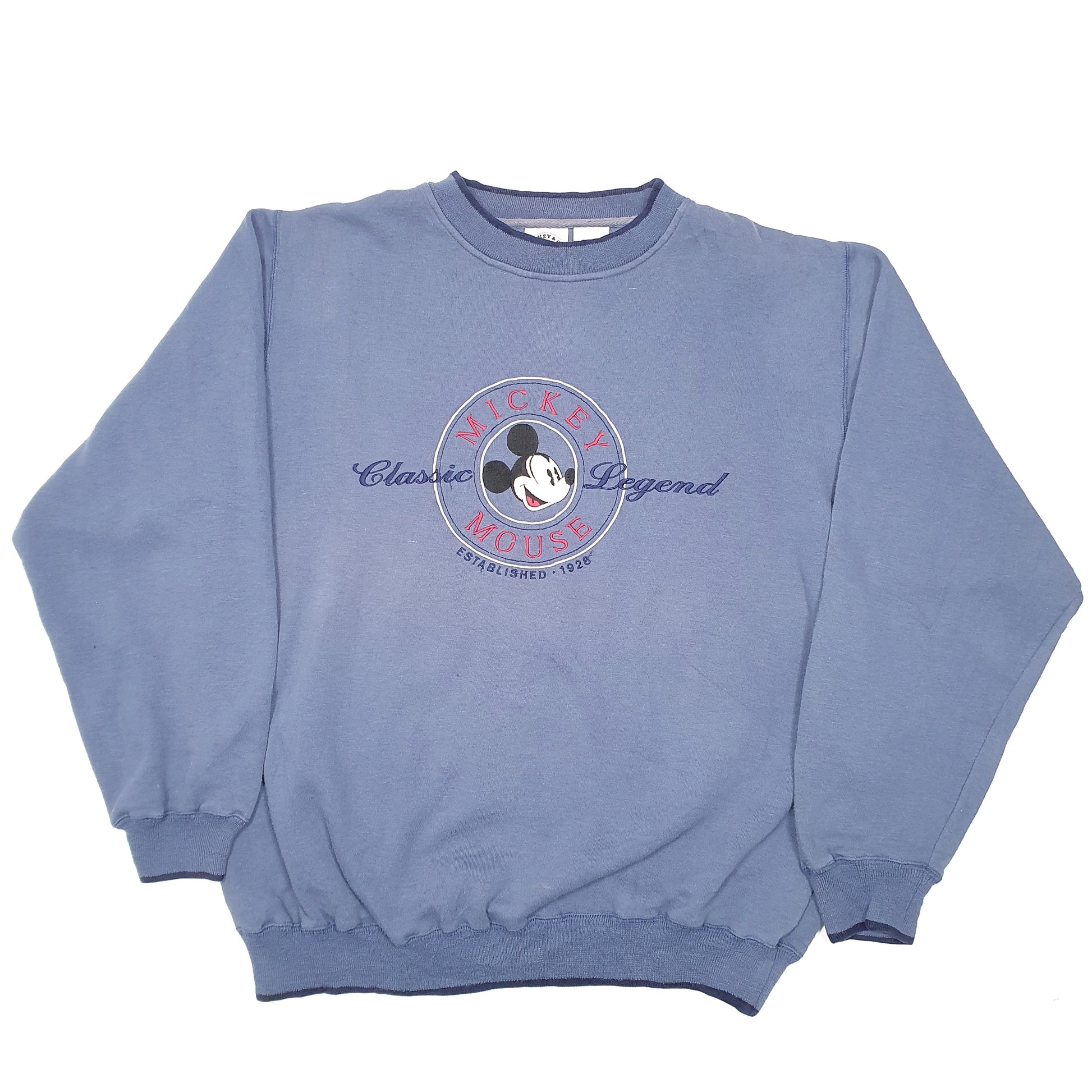 Mens Blue Disney Vintage Mickey Mouse 1928 Crewneck Jumper