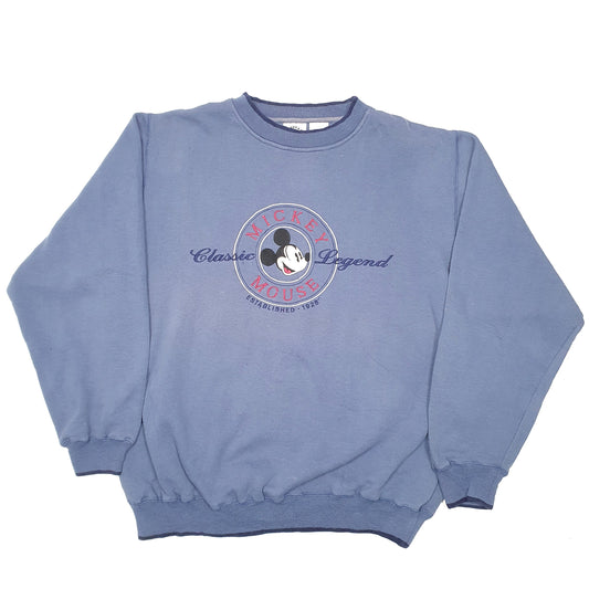 Mens Blue Disney Vintage Mickey Mouse 1928 Crewneck Jumper