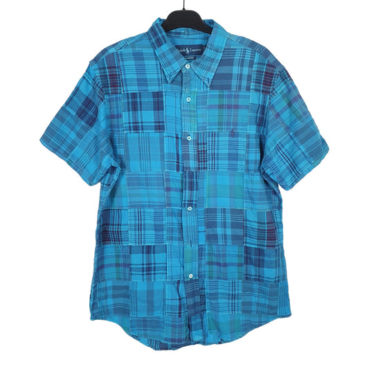 Ralph Lauren Short Sleeve Custom Fit Check Shirt Blue