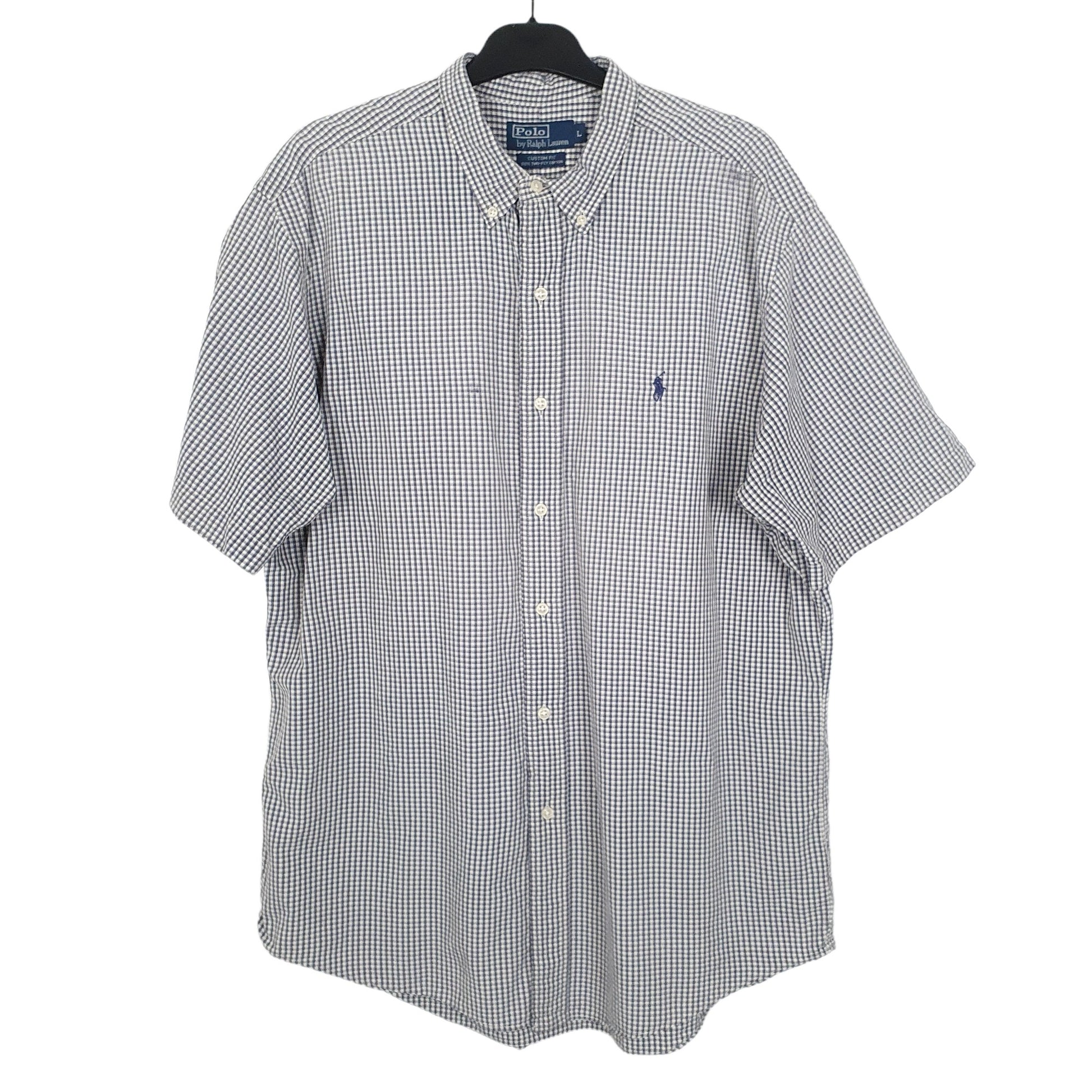 Ralph Lauren Short Sleeve Custom Fit Check Shirt Grey
