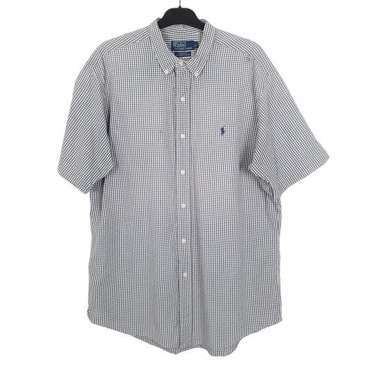 Ralph Lauren Short Sleeve Custom Fit Check Shirt Grey