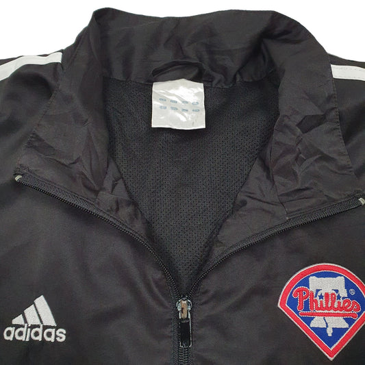 Mens Black Adidas Philadelphia Phillies Baseball MLB Active Full Zip Jumper