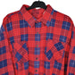 Non Branded Flannel Shacket Long Sleeve Regular Fit Check Shirt Red