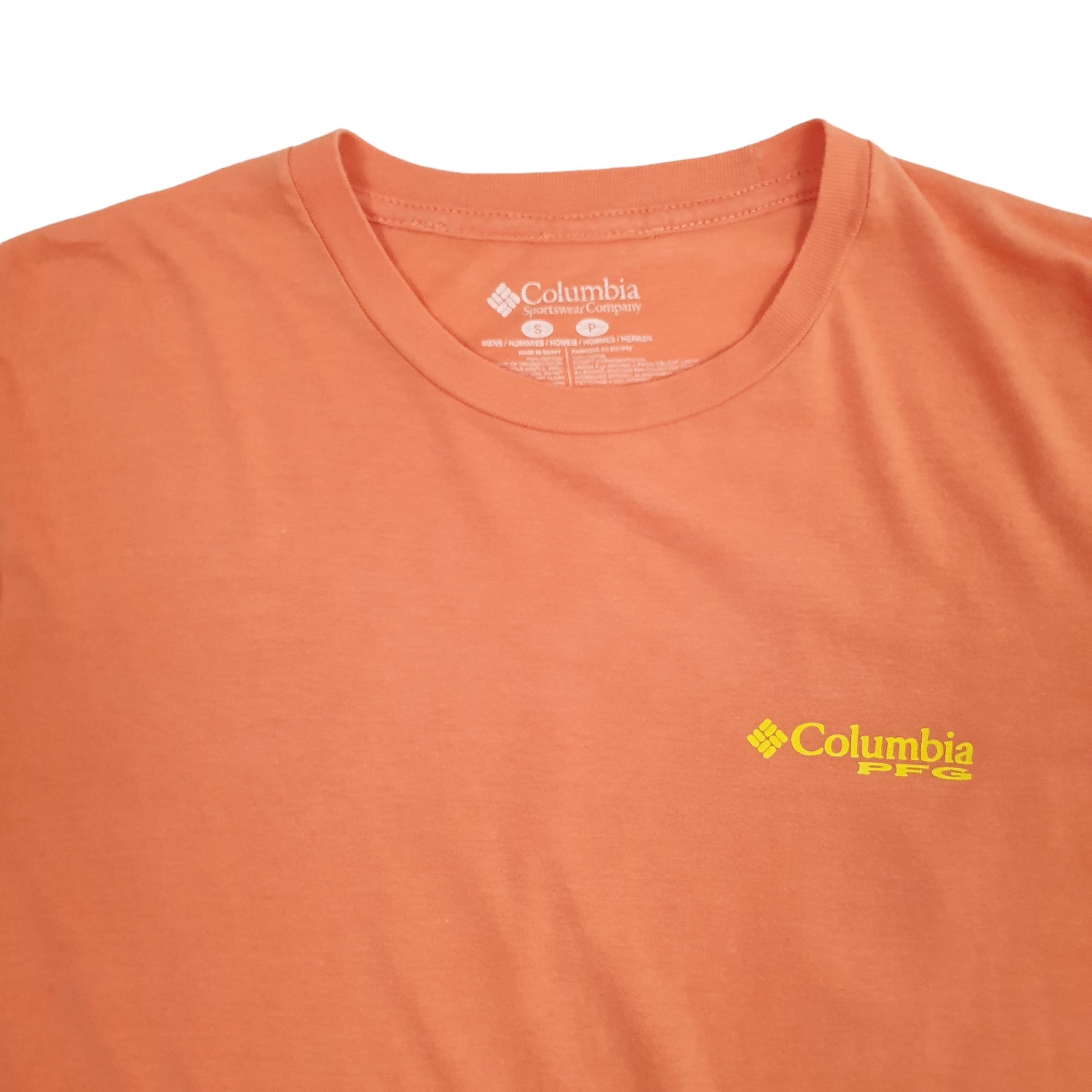 Mens Orange Columbia Sportswear  Short Sleeve T Shirt